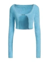 Jacquemus Woman Cardigan Turquoise Size 0 Polyamide, Elastane In Blue