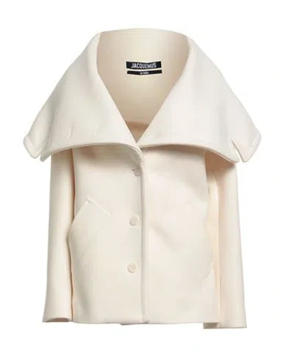 Jacquemus Woman Coat Off White Size 4 Virgin Wool