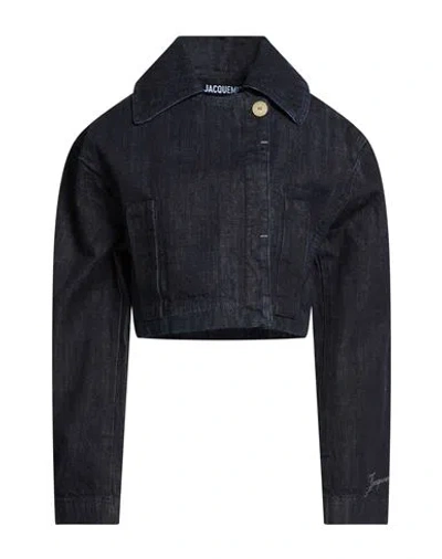 Jacquemus Woman Denim Outerwear Blue Size 8 Cotton