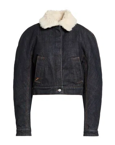 Jacquemus Woman Denim Outerwear Blue Size 8 Cotton