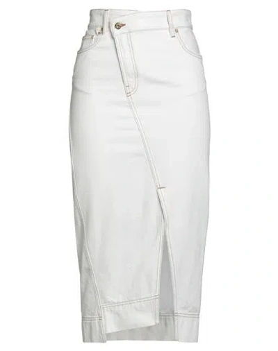 Jacquemus Woman Denim Skirt White Size 29 Cotton
