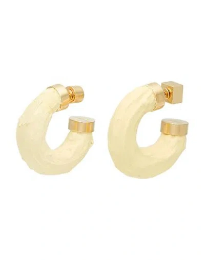 Jacquemus Woman Earrings Pastel Yellow Size - Plastic In Gold