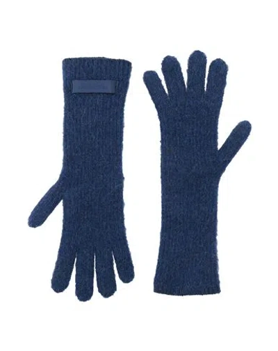 Jacquemus Woman Gloves Blue Size Onesize Alpaca Wool, Polyamide, Wool