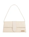 JACQUEMUS JACQUEMUS WOMAN HANDBAG BEIGE SIZE - LINEN, COTTON, ACRYLIC, COW LEATHER