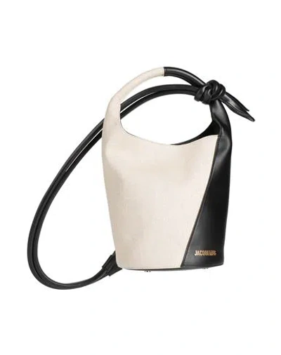 Jacquemus Woman Handbag Black Size - Linen, Cotton, Acrylic, Cow Leather