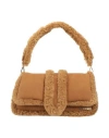 Jacquemus Le Bambimou Doux Shearling-trimmed Leather Shoulder Bag In Beige