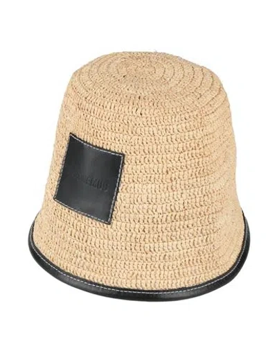 Jacquemus Woman Hat Black Size 7 ⅝ Natural Raffia