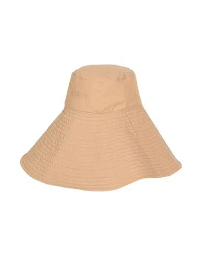 Jacquemus Woman Hat Camel Size 6 ⅞ Cotton, Polyamide In Brown