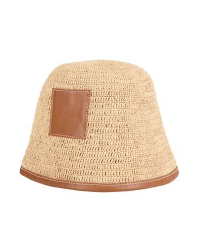 Jacquemus Woman Hat Camel Size 7 ⅜ Natural Raffia In Sand