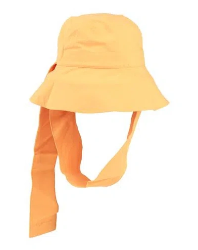 Jacquemus Woman Hat Mandarin Size 7 ⅜ Polyamide, Cotton, Elastane In Orange