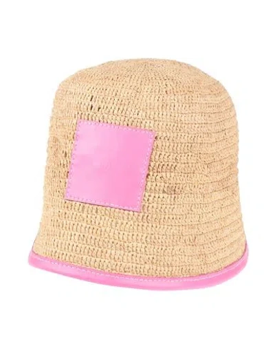 Jacquemus Woman Hat Sand Size 7 ⅜ Natural Raffia In Beige