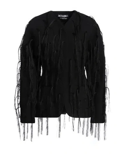 Jacquemus Woman Jacket Black Size 6 Polyester, Silk