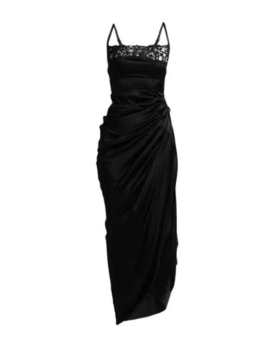 JACQUEMUS JACQUEMUS WOMAN MAXI DRESS BLACK SIZE 8 VISCOSE, ELASTANE