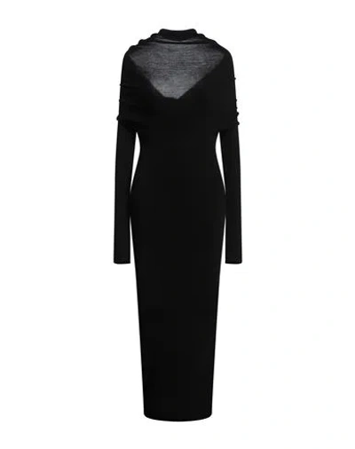Jacquemus Woman Maxi Dress Black Size 6 Virgin Wool, Polyamide, Elastane