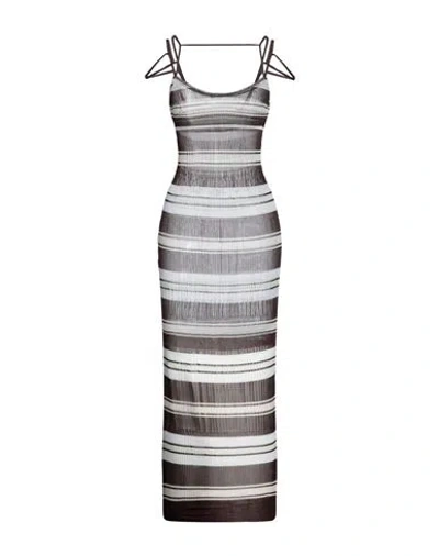 Jacquemus Woman Maxi Dress Dark Brown Size 4 Recycled Polyamide, Polyamide
