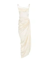 Jacquemus Woman Maxi Dress Ivory Size 2 Viscose, Elastane In White
