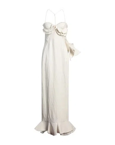 Jacquemus Off-white Le Raphia 'la Robe Artichaut' Maxi Dress In Off White