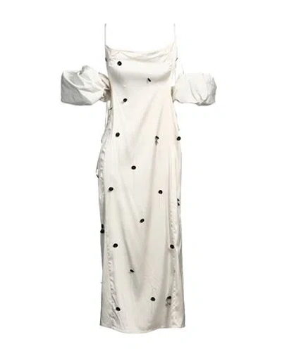 Jacquemus Woman Maxi Dress Ivory Size 6 Viscose, Elastane, Polyester, Cotton In White