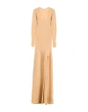 Jacquemus Woman Maxi Dress Sand Size 4 Mohair Wool, Alpaca Wool, Polyamide In Beige