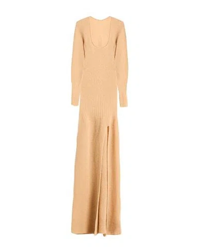 Jacquemus Woman Maxi Dress Sand Size 4 Mohair Wool, Alpaca Wool, Polyamide In Beige