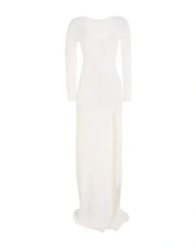 Jacquemus Woman Maxi Dress White Size 10 Mohair Wool, Alpaca Wool, Polyamide