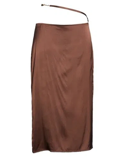 Jacquemus Woman Maxi Skirt Chocolate Brown Size 6 Viscose, Elastane