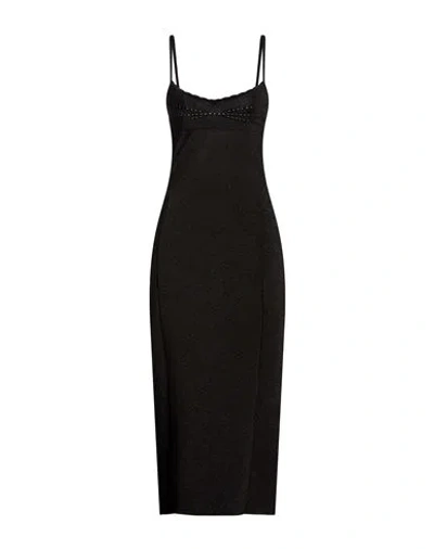 Jacquemus Woman Midi Dress Black Size 10 Viscose, Polyester, Polyamide, Elastane
