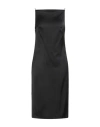Jacquemus Spoglio High-neck Plunging-side Satin Dress In Black