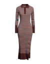 Jacquemus Woman Midi Dress Brown Size 4 Organic Cotton, Merino Wool In Brown