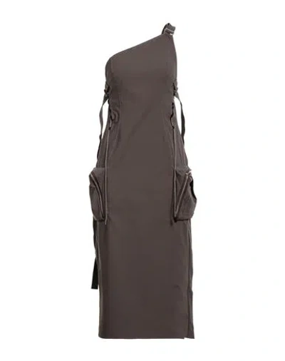 Jacquemus Woman Midi Dress Brown Size 6 Polyamide, Cotton, Elastane