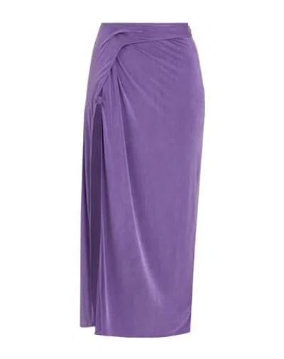 Jacquemus Woman Midi Dress Purple Size S Cupro, Elastane