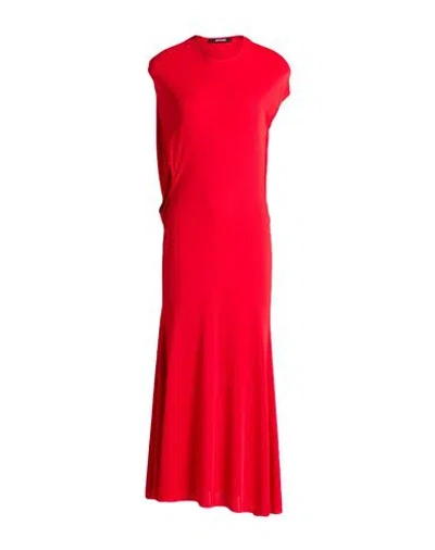 Jacquemus Woman Midi Dress Red Size L Viscose, Polyamide