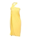 Jacquemus Woman Midi Skirt Yellow Size Xs Cupro, Elastane
