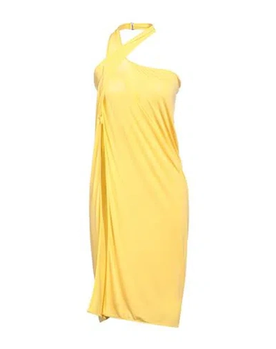 Jacquemus Woman Midi Dress Yellow Size M Cupro, Elastane