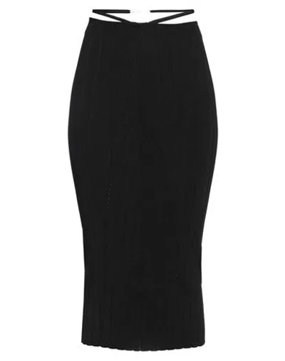 JACQUEMUS JACQUEMUS WOMAN MIDI SKIRT BLACK SIZE 8 VISCOSE, POLYESTER