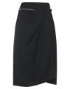 Jacquemus Wrap Effect Side Slit Midi Skirt In Black