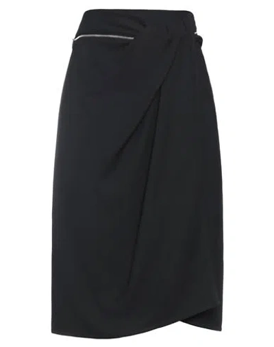 JACQUEMUS JACQUEMUS WOMAN MIDI SKIRT BLACK SIZE 8 VISCOSE, VIRGIN WOOL, ELASTANE