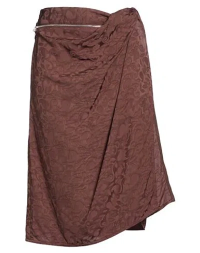 Jacquemus Woman Midi Skirt Chocolate Brown Size 10 Viscose