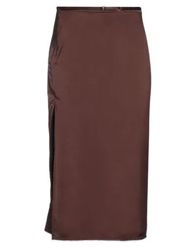 Jacquemus Woman Midi Skirt Cocoa Size 6 Viscose, Elastane In Brown