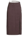 Jacquemus Woman Midi Skirt Dark Brown Size 8 Viscose In Brown