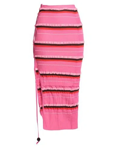 Jacquemus Woman Midi Skirt Fuchsia Size 8 Polyamide, Cotton, Recycled Polyamide, Elastane In Pink