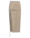 Jacquemus Woman Midi Skirt Khaki Size S Cupro, Elastane In Beige