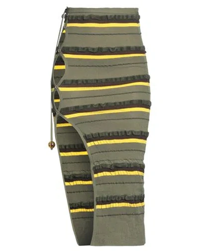 Jacquemus Woman Midi Skirt Military Green Size 8 Polyamide, Cotton, Recycled Polyamide, Elastane