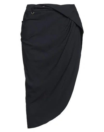 Jacquemus Woman Midi Skirt Navy Size 8 Viscose, Polyamide In Blue