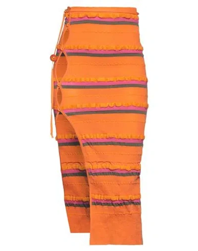 Jacquemus Woman Midi Skirt Orange Size 8 Polyamide, Cotton, Recycled Polyamide, Elastane