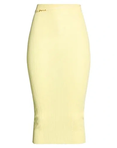 Jacquemus Woman Midi Skirt Pastel Yellow Size 4 Viscose, Polyamide