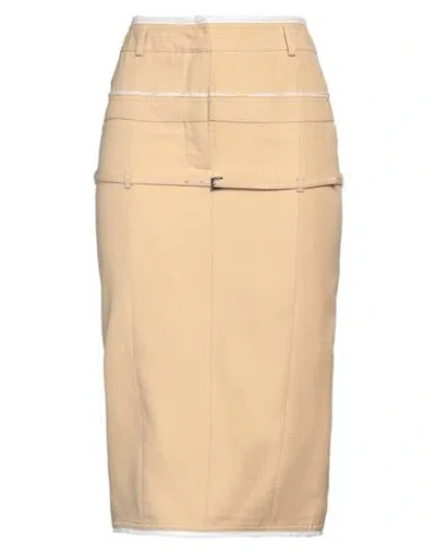 Jacquemus Woman Midi Skirt Sand Size 2 Viscose, Cotton, Elastane In Beige