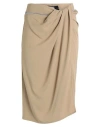 Jacquemus Woman Midi Skirt Sand Size 8 Viscose, Virgin Wool, Elastane In Beige