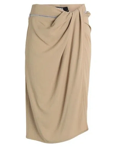 Jacquemus Woman Midi Skirt Sand Size 8 Viscose, Virgin Wool, Elastane In Beige