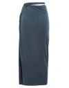 Jacquemus Woman Midi Skirt Slate Blue Size L Cupro, Elastane In Blue